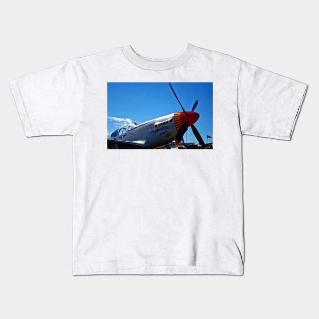 Tuskegee Airmen P51 Mustang Fighter Plane Kids T-Shirt by Scubagirlamy